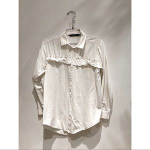 Zara Blouse with Ruffle and Pearl Detailing